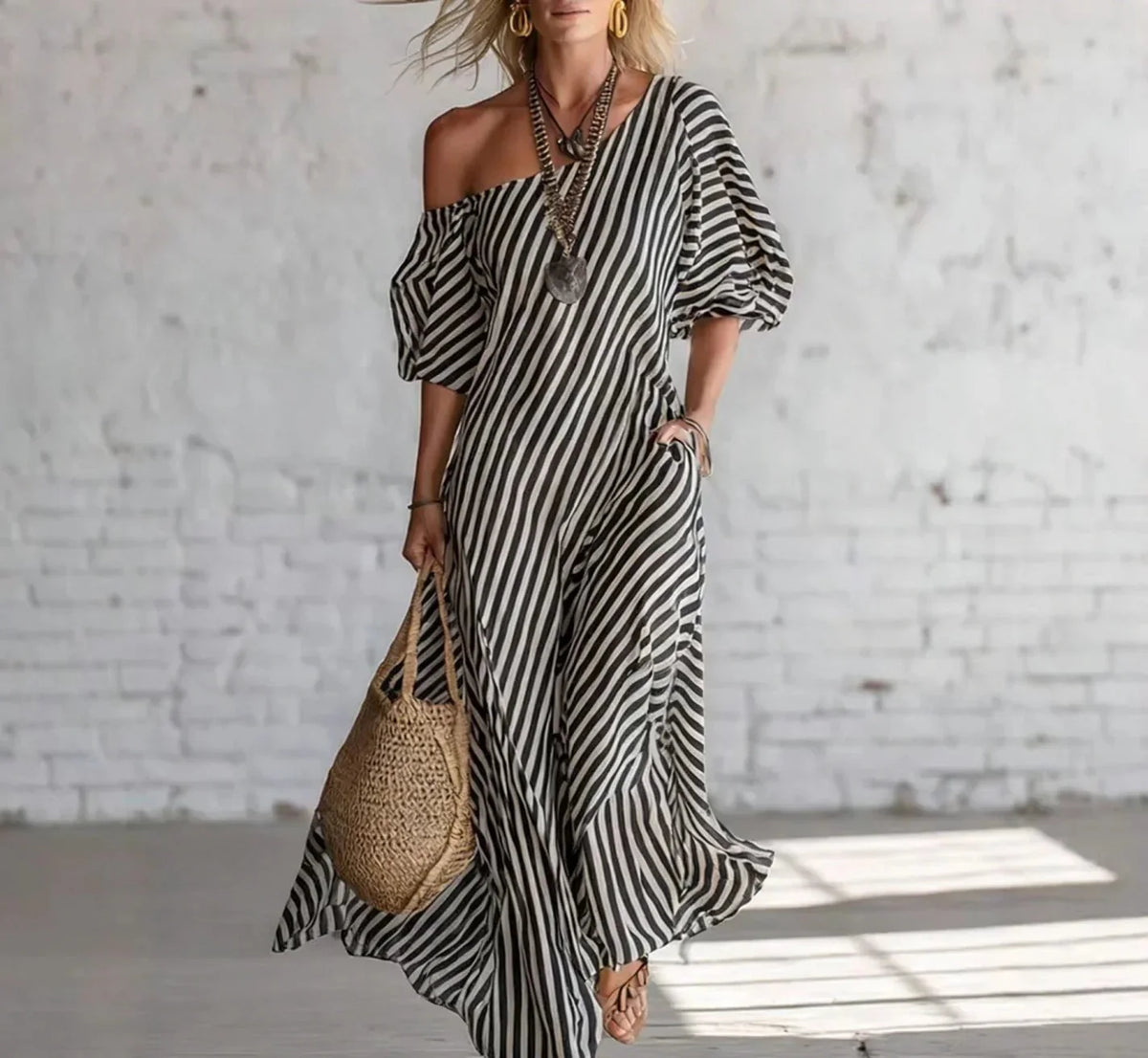 The Portia Striped Maxi Dress