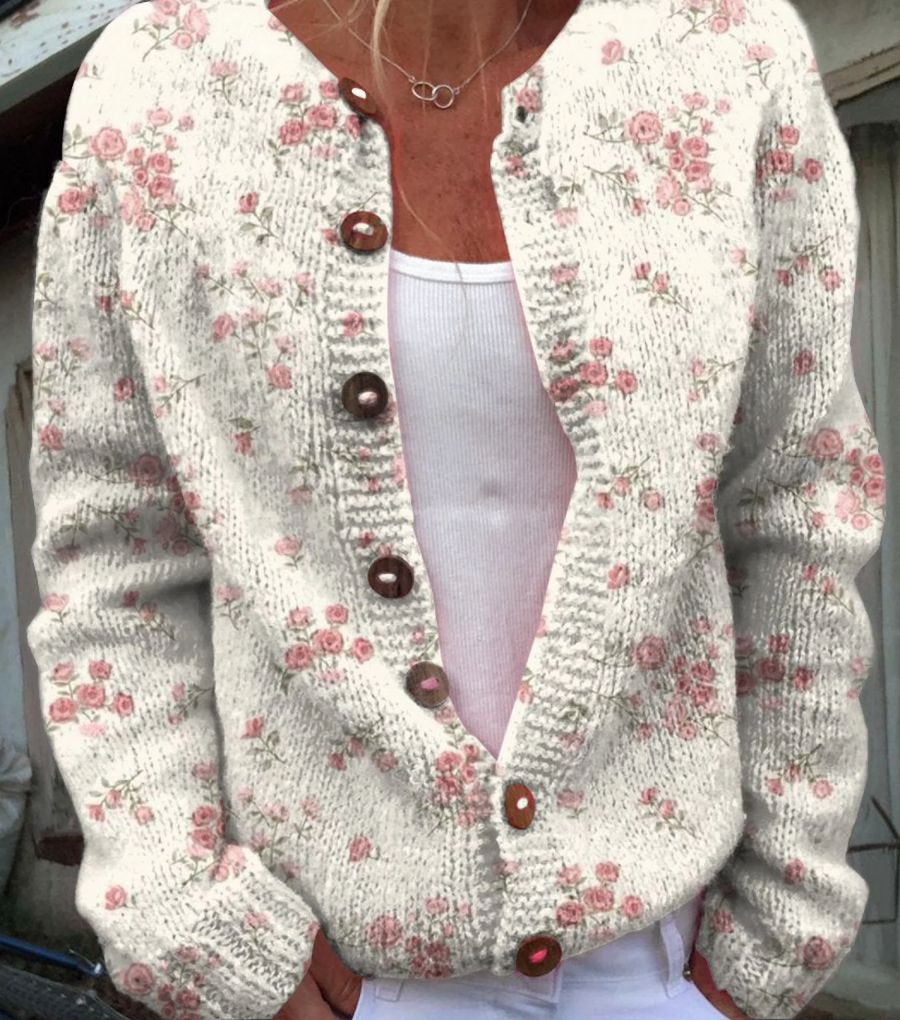 The Rosemarie Rosebud Cardigan