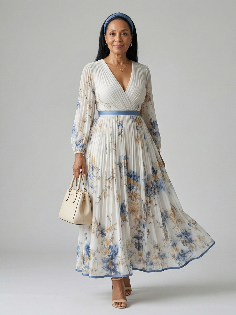 The Reverie Pleated Maxi Dress