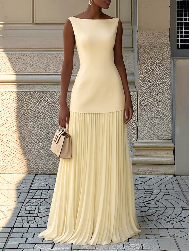 The Geraldine Pleated Maxi Dress