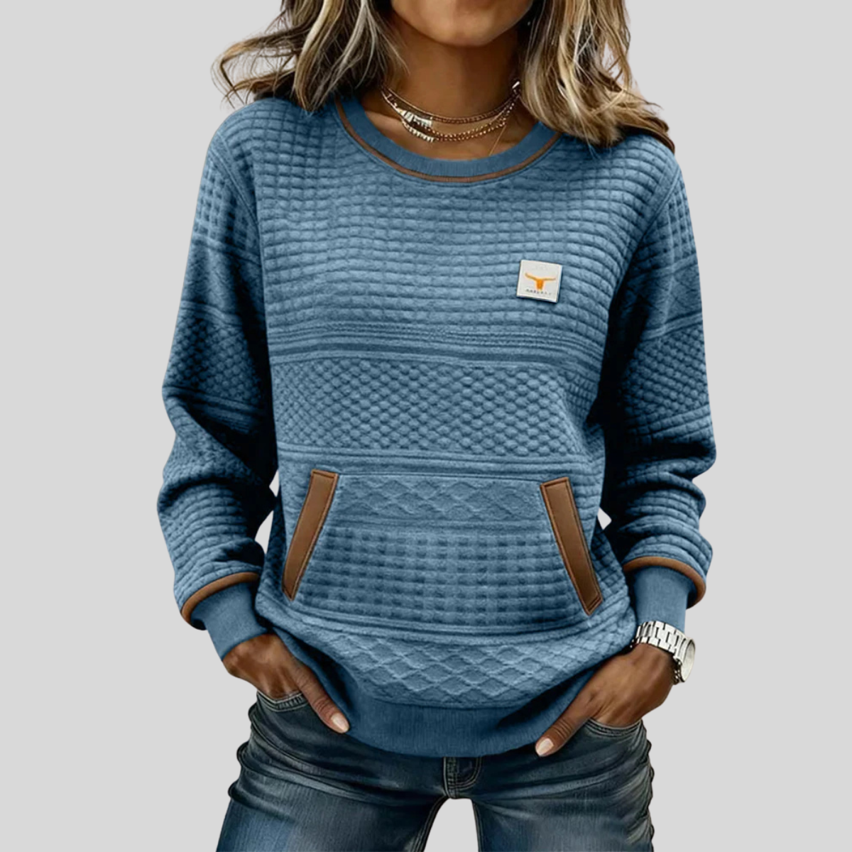 The Anna Quilted Crew Sweatshirt