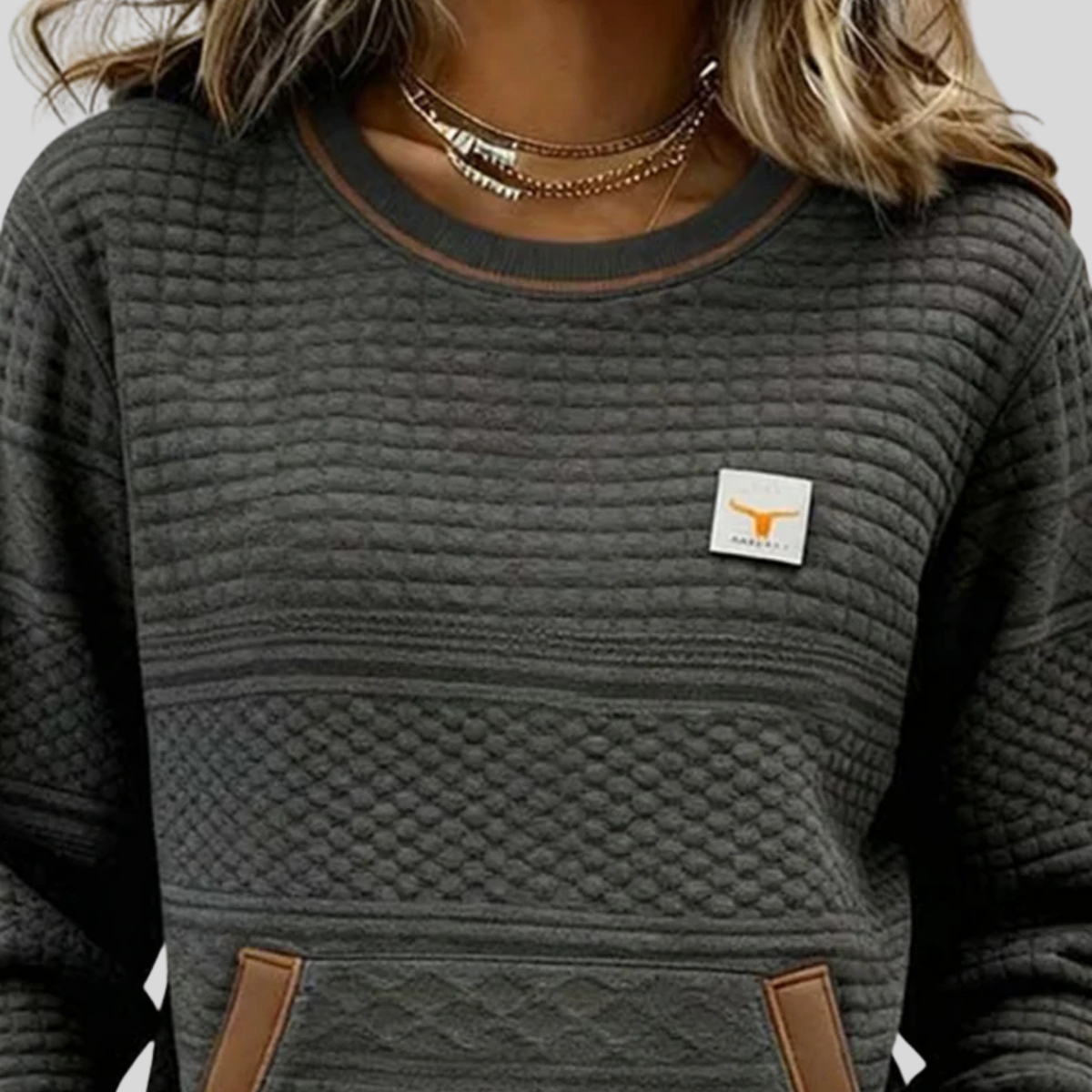 The Anna Quilted Crew Sweatshirt