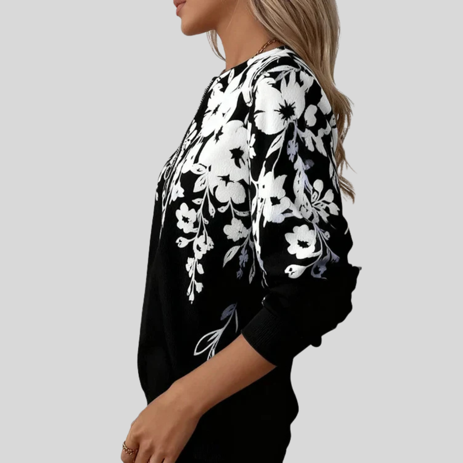 The Elsie Floral Zip Sweatshirt