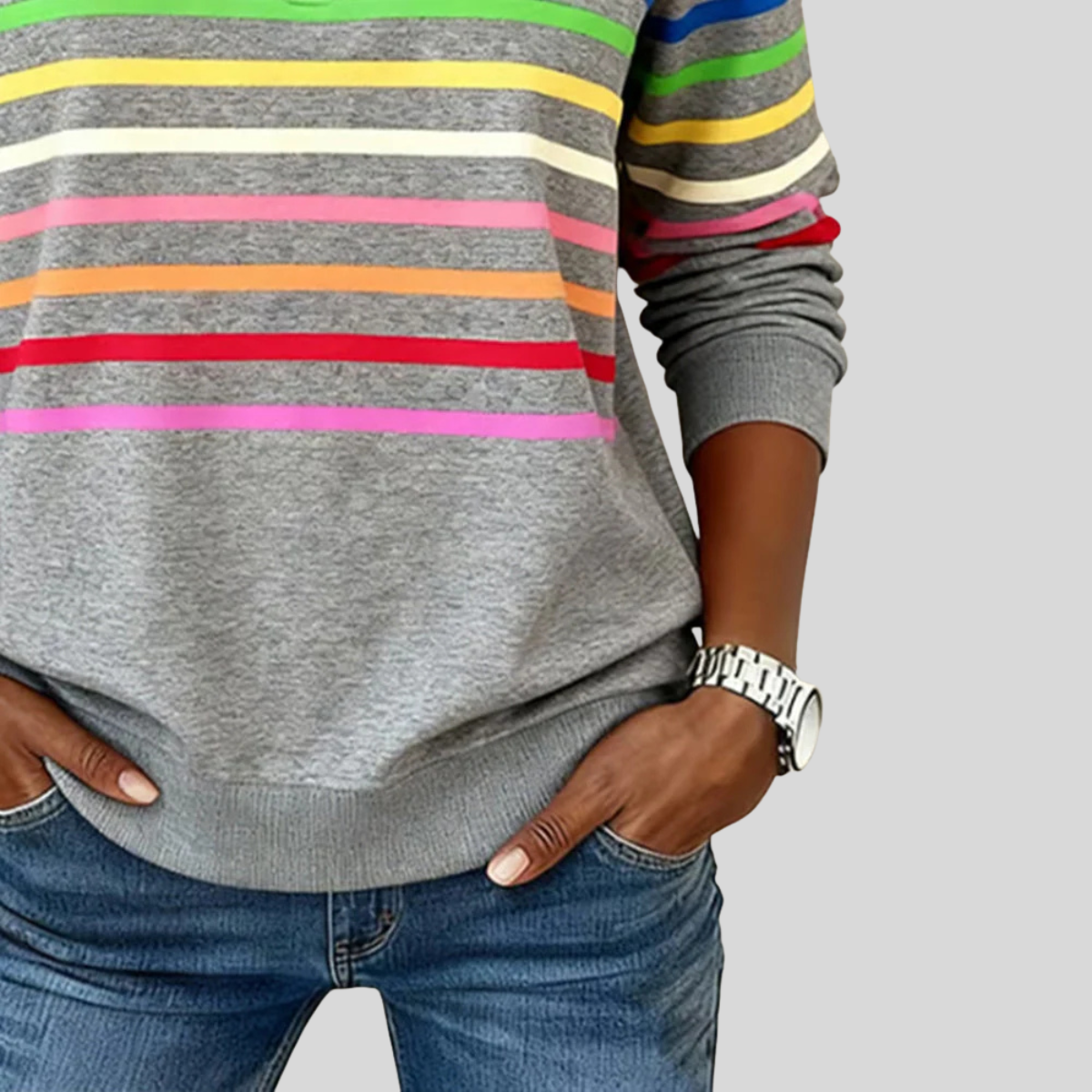 The Lena Striped Quarter Zip