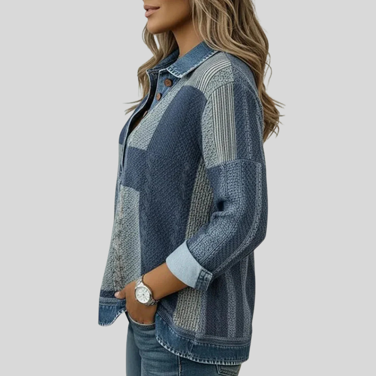 The Lucy Patchwork Collar Sweatshirt