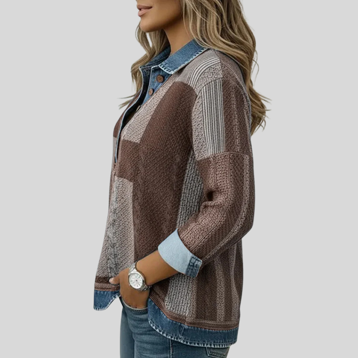 The Lucy Patchwork Collar Sweatshirt