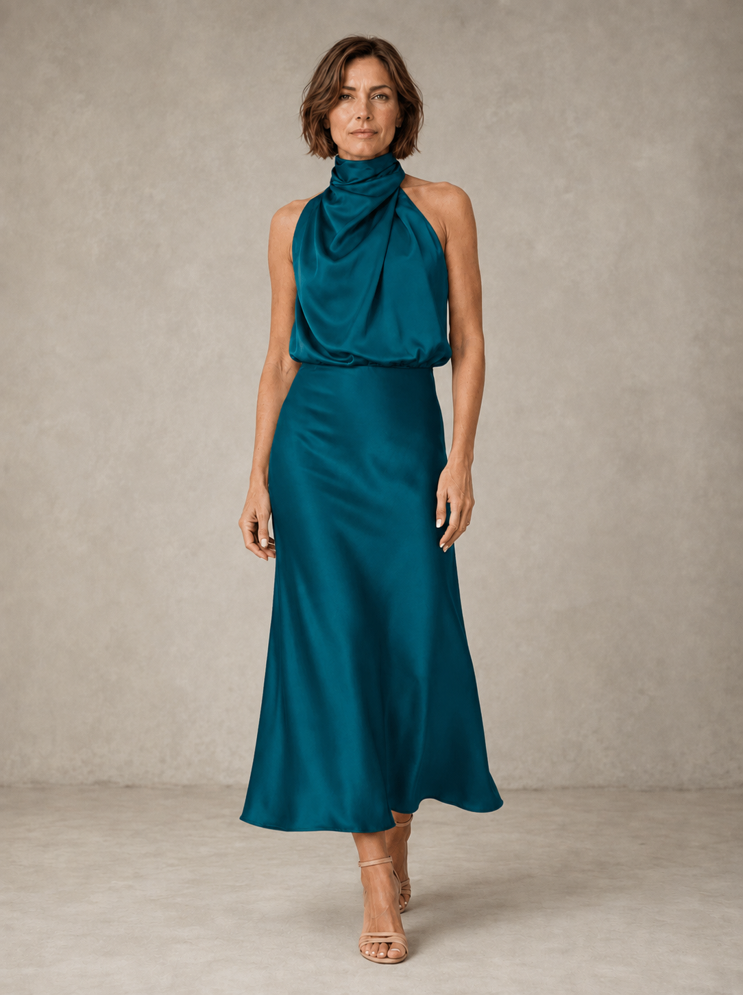 The Teresa Satin Midi Dress