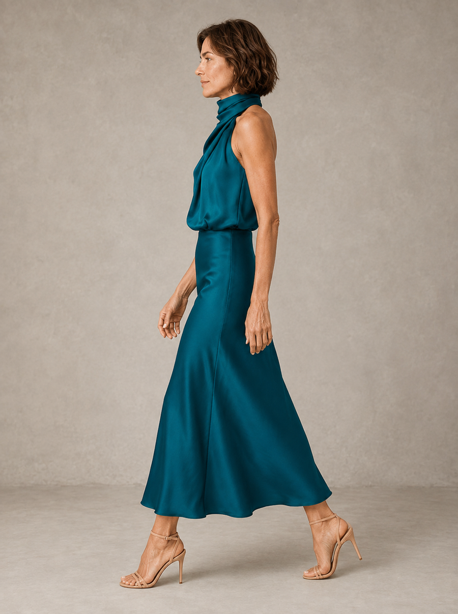 The Teresa Satin Midi Dress