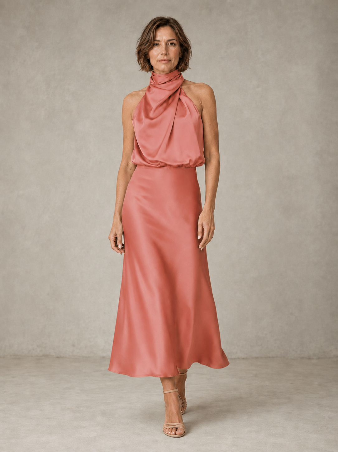 The Teresa Satin Midi Dress
