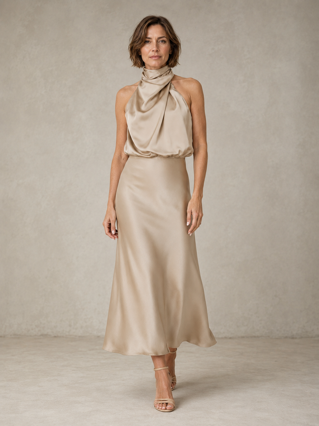 The Teresa Satin Midi Dress
