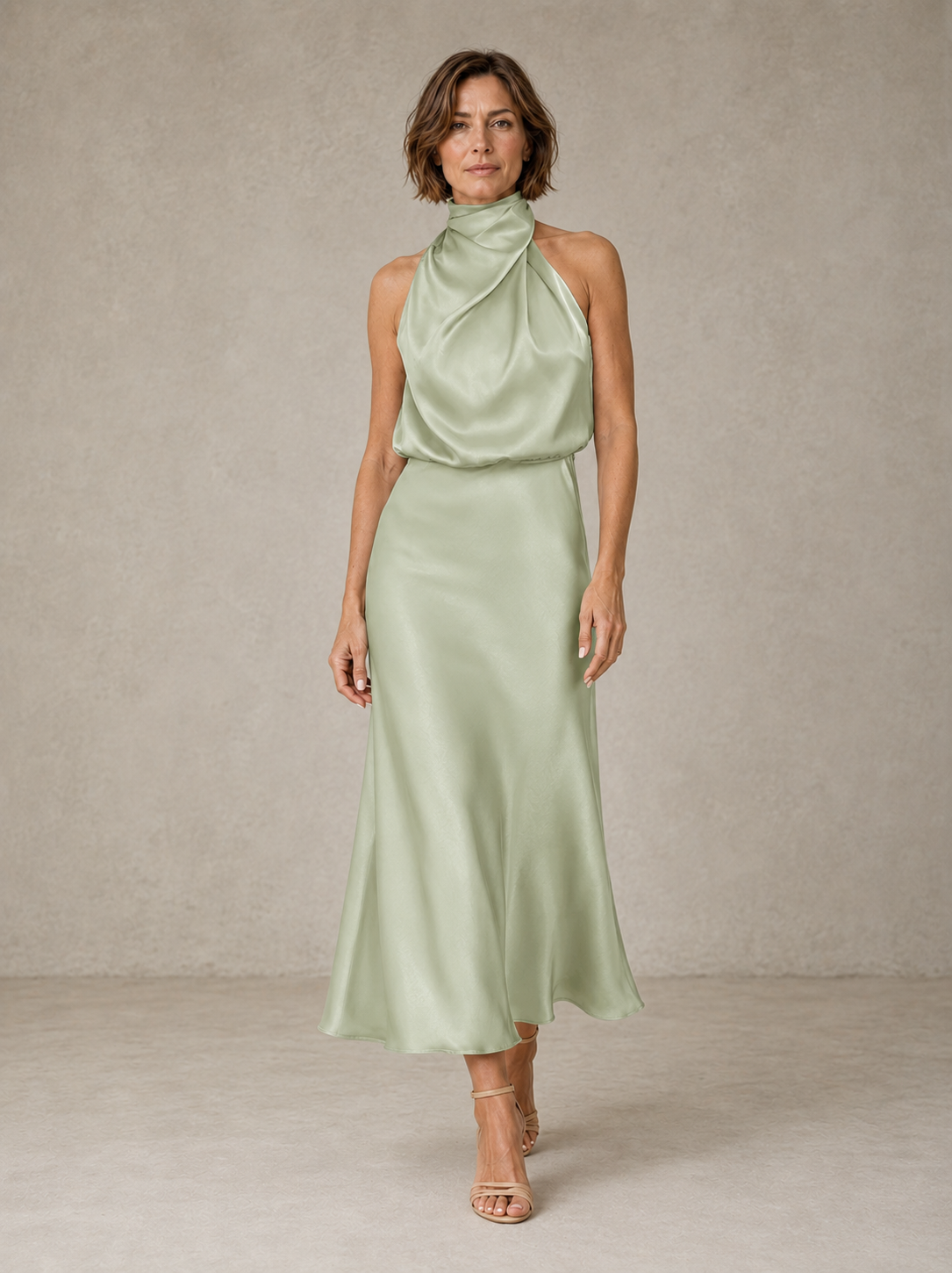 The Teresa Satin Midi Dress