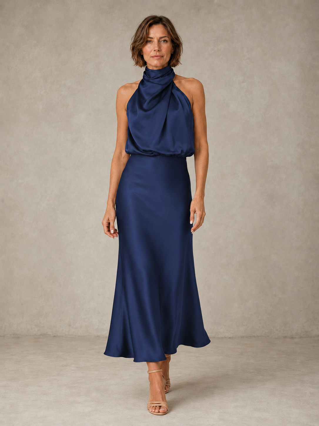 The Teresa Satin Midi Dress