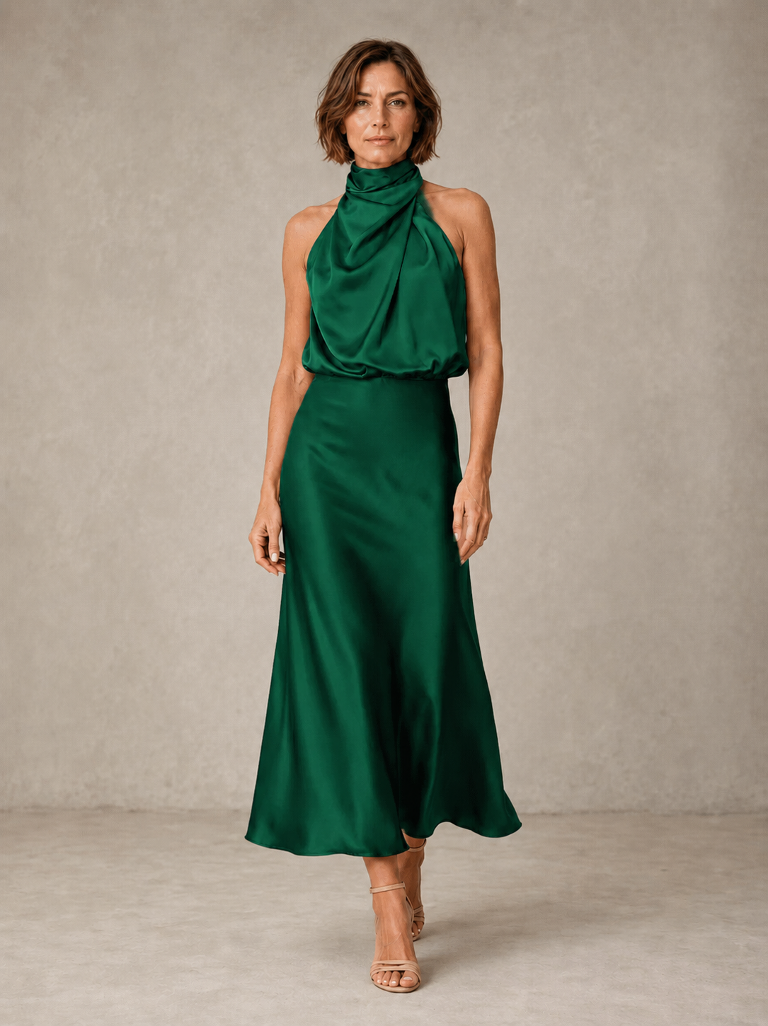 The Teresa Satin Midi Dress