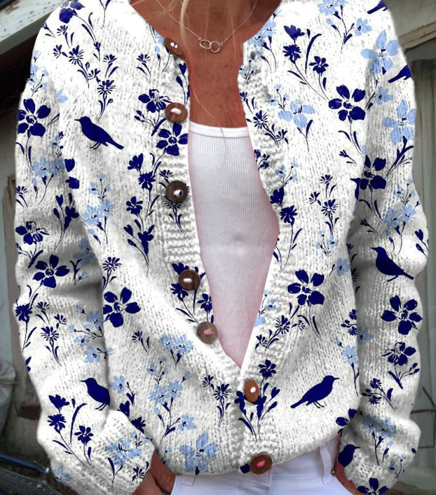 The Amarine Bird Print Cardigan